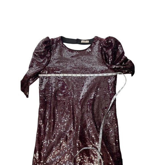 Essue Long Sleeve Open Back Sequin Mini Dress New Years Holiday Party S - Picture 7 of 9